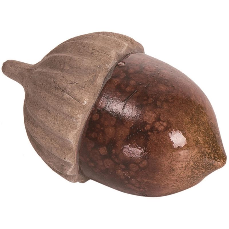 Transpac Fall Harvest Acorn Nut Glazed Terracotta Tabletop Decoration Set of 3, 3.75L x 3.75W x 2.75H inches, 3 of 5