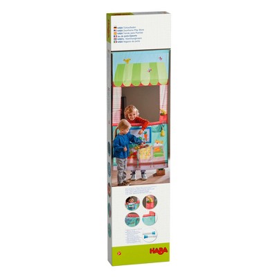 Colorful Fabric Doorframe Play Store with Beech Wood Slats