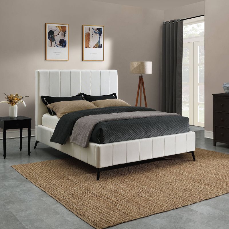  Abbyson Living Reanne Channel Upholstered Bed, 3 of 15
