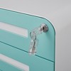 INFURNIC Decorative Storage Cabinet Mobile File Cabinet with Lock for Office or Home Use, White and Green, 21"*18"*24" - 4 of 4