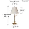 360 Lighting Swing Arm Desk Table Lamp 36" Tall Antique Brass Box Pleated Creme Linen Empire Shade for Living Room Bedroom Office Family - 4 of 4