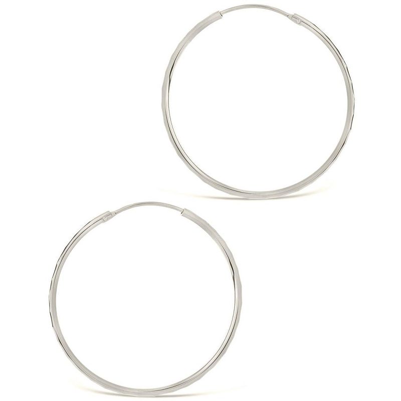SHINE by Sterling Forever Sterling Silver 1.5" Textured Infinity Hoop Earrings, 5 of 6