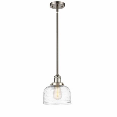 Bell - 1 Light Stem Hung Mini Pendant In Industrial Style-10 Inches Tall and 8 Inches Wide