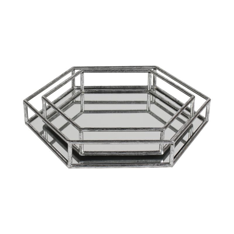 Kate and Laurel Felicia Tray, 2 Piece, Silver, 4 of 8