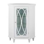 Teamson Home Florence Corner Wooden Floor Cabinet with Adjustable Shelves, Natural