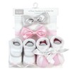 Hudson Baby Infant Girls Headband and Socks Set, Pink Gray, 0-9 Months - 2 of 4