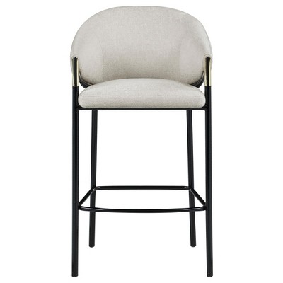 NicBex Set of 2 Bar Stools for Kitchen Island,Modern Counter Bar Stools with Metal Legs,Bar Chairs for Dining Rooms,Kitchens Islands,Beige