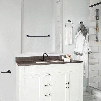 Matte Black 4-Piece Bathroom Accessory Kit with Zinc and Aluminum