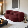 Modern Floor Sofa with 2 Pillows,Convertible Teddy Fabric Foam-Filled Sleeper Sofa Bed,15" Full Size Folding Mattress - Leovsnove - 2 of 4