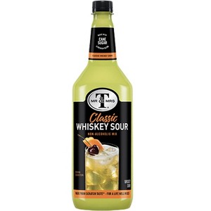 Mr & Mrs T Whiskey Sour, 1L Bottle, 1 Pack – Premium Cocktail Mixer, Ready to Use - 1 of 4