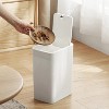 LunaLulinlk 10 L Small Bathroom Plastic Trash Can with Pop Up Lid, White - 2 of 4