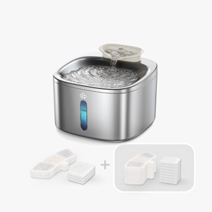 Oneisall PW03 Extended Stainless Steel Cat Water Fountain – 3.5L/118oz, Quiet, Auto, w/11 Filters - 1 of 4