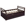 NicBex Twin Size Wooden Upholstered Daybed, Modern Sofa Bed Frame with 2 Drawers and Slat Support for Living Room, Bedroom - 4 of 4