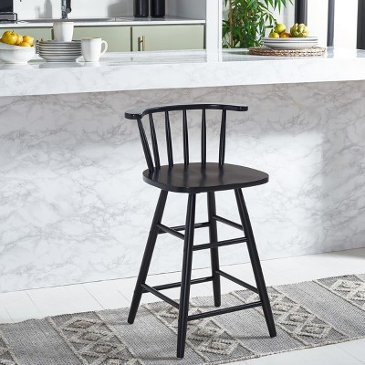 Jay Black Wood and Metal Counter Stool