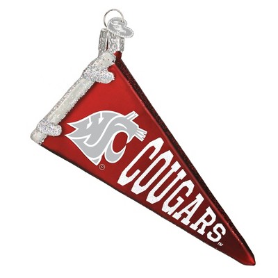 Old World Christmas Blown Glass Ornament for Christmas Tree, Washington State University Pennant