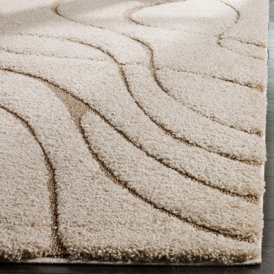Cozy Cream-Beige Reversible Shag Area Rug 8' x 10'