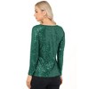 Anna-Kaci Women's Long Sleeve Sequin Top with Crew Neck and Fitted Silhouette - 4 of 4