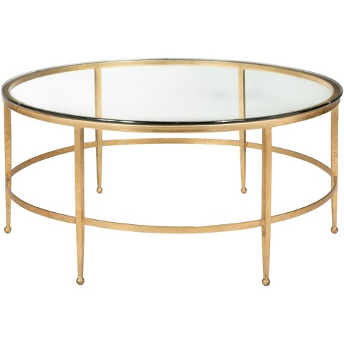 Edmund Cocktail Coffee Table - Gold/glass - Safavieh : Target