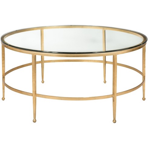 Edmund Cocktail Coffee Table - Gold/Glass - Safavieh