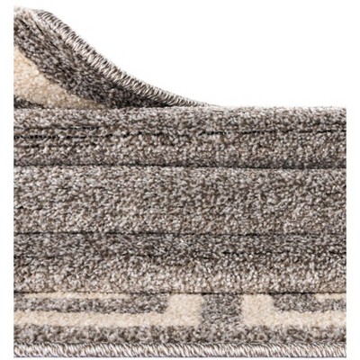 Gray Geometric Synthetic 5' x 8' Area Rug