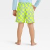 Toddler Boys' Checkered Swim Shorts - Cat & Jack™ Yellow - 2 of 3