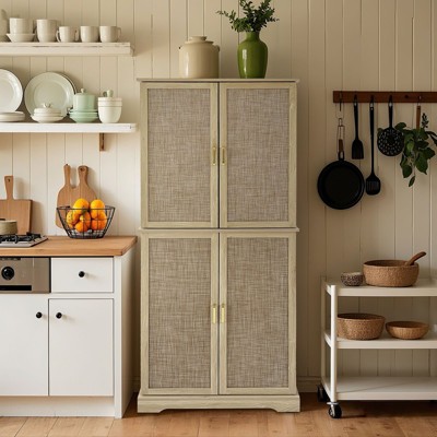71.65" Tall Kitchen Pantry Cabinet, Freestanding Cupboard Storage Cabinet with Doors, Sideboard Buffet Cabinet for Kitchen Dining Room Bathroom