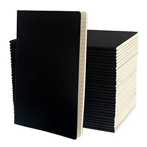 Simply Genius A5 Notebooks for Work, Travel, Business - Softcover Journals for Women & Men with 92 pages, 5.5" x 8.3" (Black, 30 pack) - 1 of 4