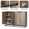 55" Sideboard Buffet Cabinet with Storage, Farmhouse Coffee Bar Cabinet with 4 Doors & 2 Drawers for Living Room, Kitchen, Hallway, Gray - 3 of 4