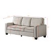 VASIP Beige Corduroy Sofa with Hidden Storage – Modern Living Room Sectional, Easy-Clean Fabric Couch for Small Spaces, Removable Cushions - 4 of 4