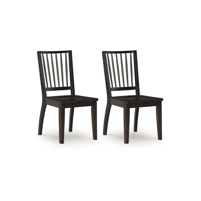 Signature Design by Ashley Charterton Casual 18" Dining Chair with Contoured Seat, Set of 2, Dark Brown