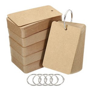 Unique Bargains Memory Learning Office Blank Index Cards with Ring 300 Pcs - 1 of 4