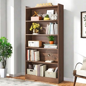 Kumasinova 6/7-Tier Wood Bookshelf with Storage,Display Shelves Bookcases,Tall  Bookshelf for Living Room,Bedroom,Office,Kitchen - 1 of 4