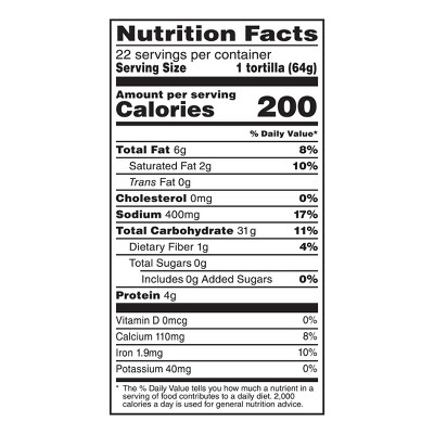 Mission Taco Size Soft & Fluffy Homestyle Flour Tortillas Soft - 49.5oz/22ct