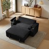 Corduroy Sofa Bed with Pull-Out Bed and Armrests with Storage - 3 of 4