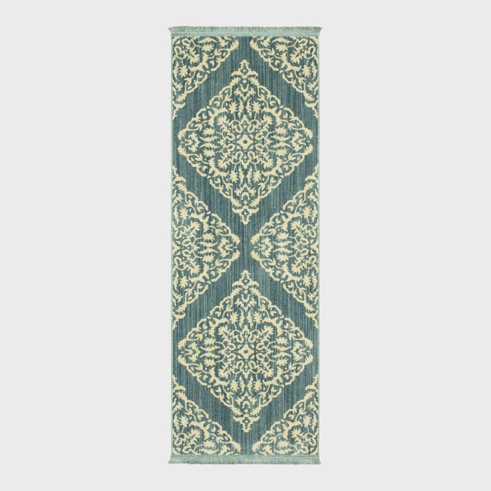  Medallion Woven Accent Rug Aqua