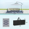 NAYSAYE 9' x 12' Reversible Outdoor Rug Portable Camping Area Mat Waterproof Patio Deck Backyard Decor , Blue and White - 3 of 4