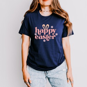 Simply Sage Market Happy Easter With Ears Short Sleeve Tee - 1 of 4