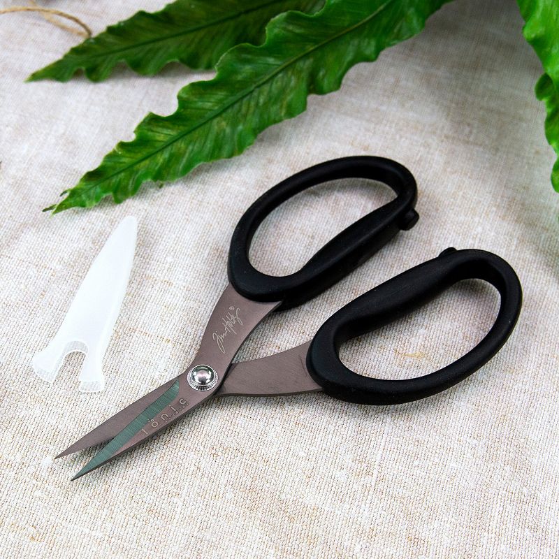 Tim Holtz Small Scissors - 5 Inch Mini Snips with Micro Serrated Blade - Craft Tool for Cutting Paper, Fabric, and Sewing - Titanium with Black, 4 of 6