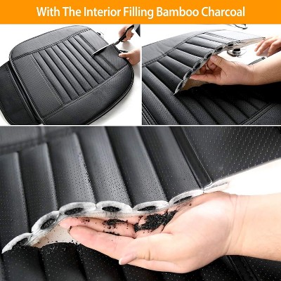 Black PVC Leather Car Seat Cushion Cover with Bamboo Charcoal Filling