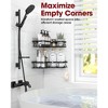 Aoibox Corner Shower Caddy - 2 Pack Adhesive Organizer, Rustproof Stainless Steel Shelves with Hooks, No Drill Bathroom Storage, Space-Saving Black - 2 of 4