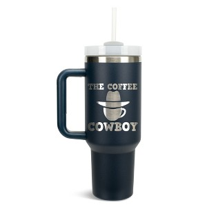 100 North The Coffee Cowboy Hat Country Wrap-Around 40 Oz. Stainless Steel Water Bottle Coffee Mug, Spill & Leak Resistant, Travel Tumbler with - 1 of 4