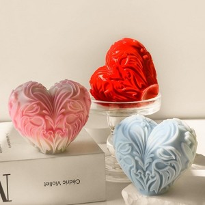 JDICTION Heart Resin Mold - 3D Silicone Mold for Valentine’s Day, Ideal for DIY Handcrafts & Resin Casting, Candle Making & Home Decoration - 1 of 4