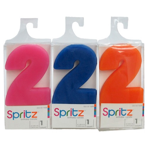 'Number 2 Unscented Birthday Candle - Spritz , Size: ''2'''