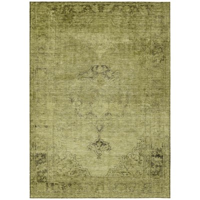 Khaki Brown And Taupe Oriental Washable Indoor Outdoor Area Rug