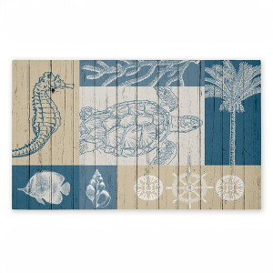 Stupell Industries Let's Sail Nautical Creatures Printed Outdoor Door Mat, design by Kim Allen, 18"x30" - 1 of 4