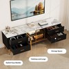 65 Inch TV Stand with LED Lights, Modern Entertainment Center with 4 Drawers & Shelves & Glass Doors, TV Console Table for 55/65/75 Inch TV - 3 of 4