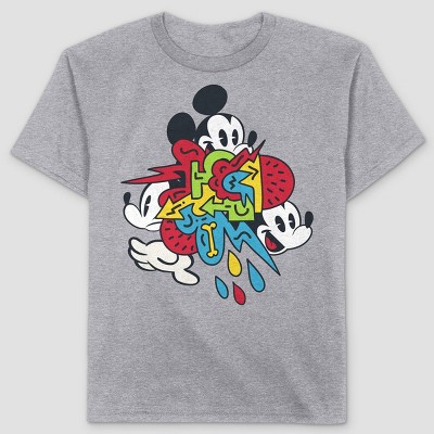 Boys' Mickey Mouse and Friends Retro Short Sleeve Graphic T-Shirt - Gray