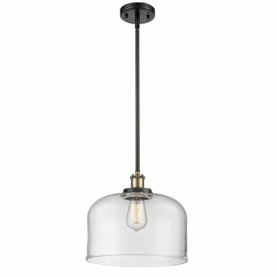 Bell - 1 Light Stem Hung Mini Pendant In Industrial Style-10 Inches Tall and 12 Inches Wide