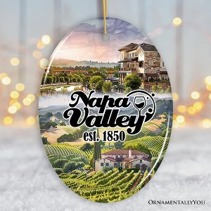 Beautiful Napa Valley Ceramic Ornament, California's World Class Vineyards and Wineries Christmas Gift| OrnamentallyYou - 1 of 4
