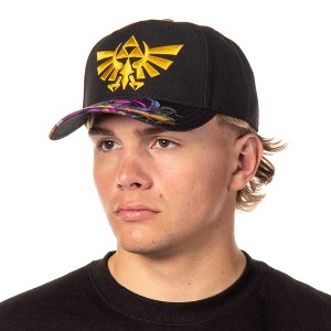 Legend of Zelda Embroidered Crest With Sublimated Bill Design Adult OSFM Snapback Hat For Men And Women Black - 1 of 3
